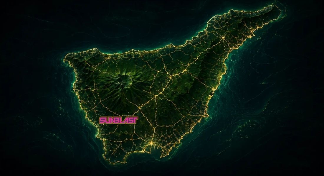 Mapa visual de Tenerife con ubicación de Sunblast en Golf Costa Adeje